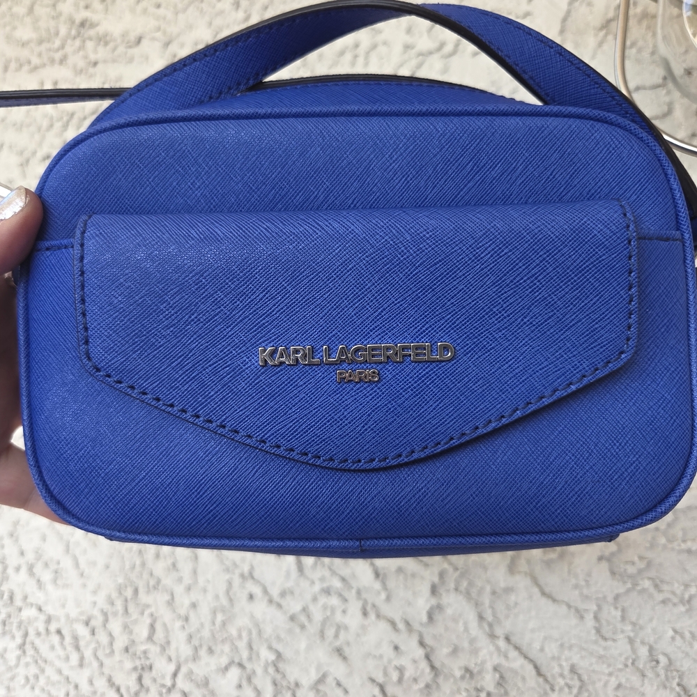 Karl Lagerfeld Bright Blue Camera Bag Like New EUC